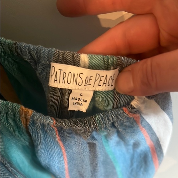 Patrons of Peace Blue and Orange Jumpsuit with Sweetheart Neckline - Picture 3 of 6